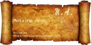 Metzing Áron névjegykártya