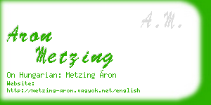aron metzing business card