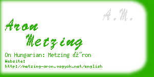 aron metzing business card